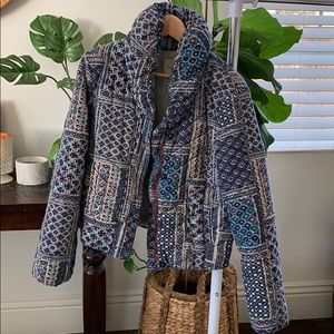 Anthropologie Quilted patterned corduroy Jacket